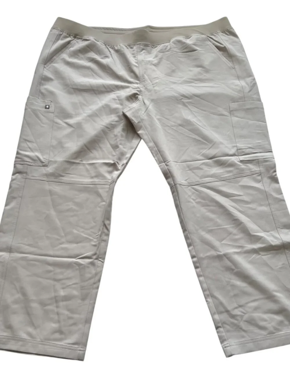 Figs Scrub pants Axim mens 5XLR khaki beige wide elastic waist pockets scrubs